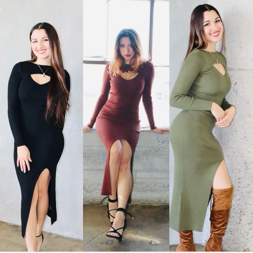 Elegant Women's Dress Collection - Black, Brown, and Olive